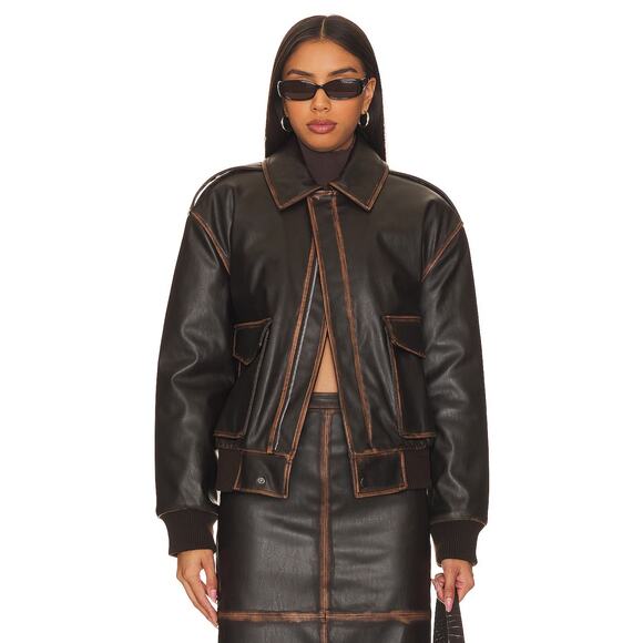 L'Academie Bo Jacket Puffer Aviator Varsity Bomber Oversized Boxy Grunge Biker S - Picture 1 of 8